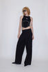 BACK SLIT STITCH TANK TOP -BLACK-